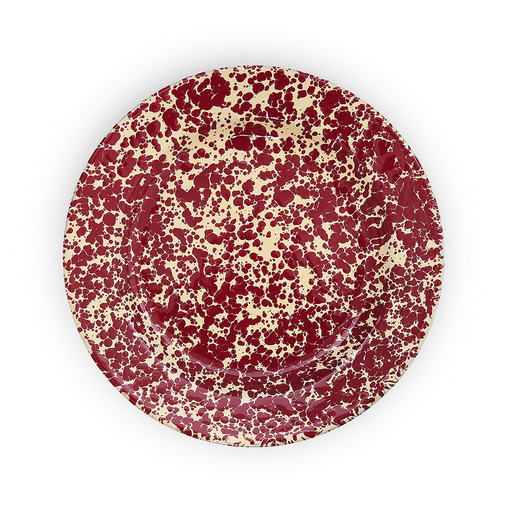 Splatter 10" Dinner Plate - Cream/Burgundy