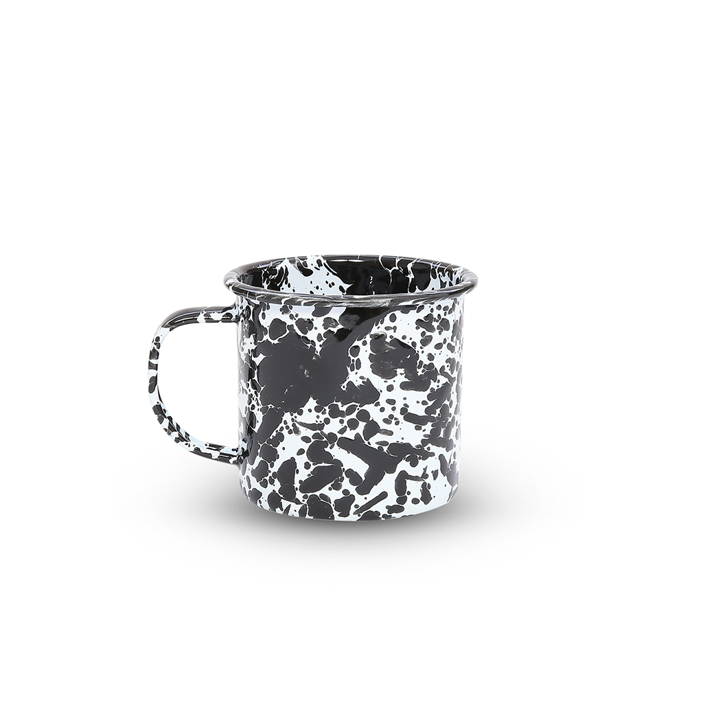 Splatter 12 oz Mug - Black Marble