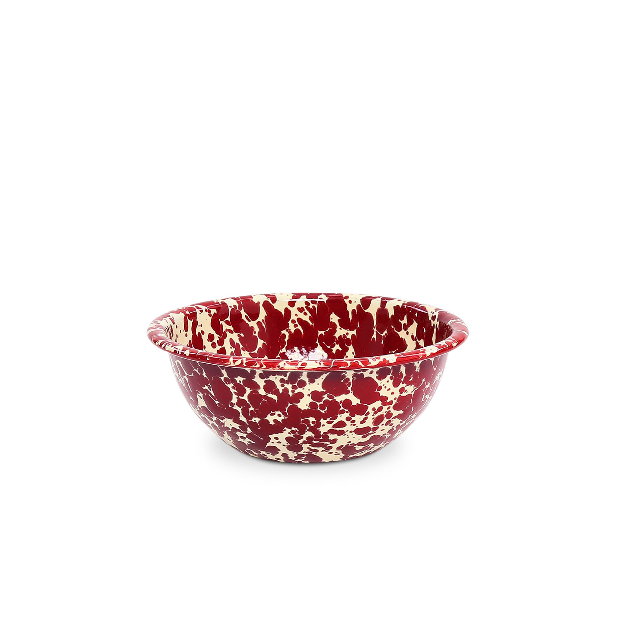 Splatter Cereal Bowl - Cream/Burgundy