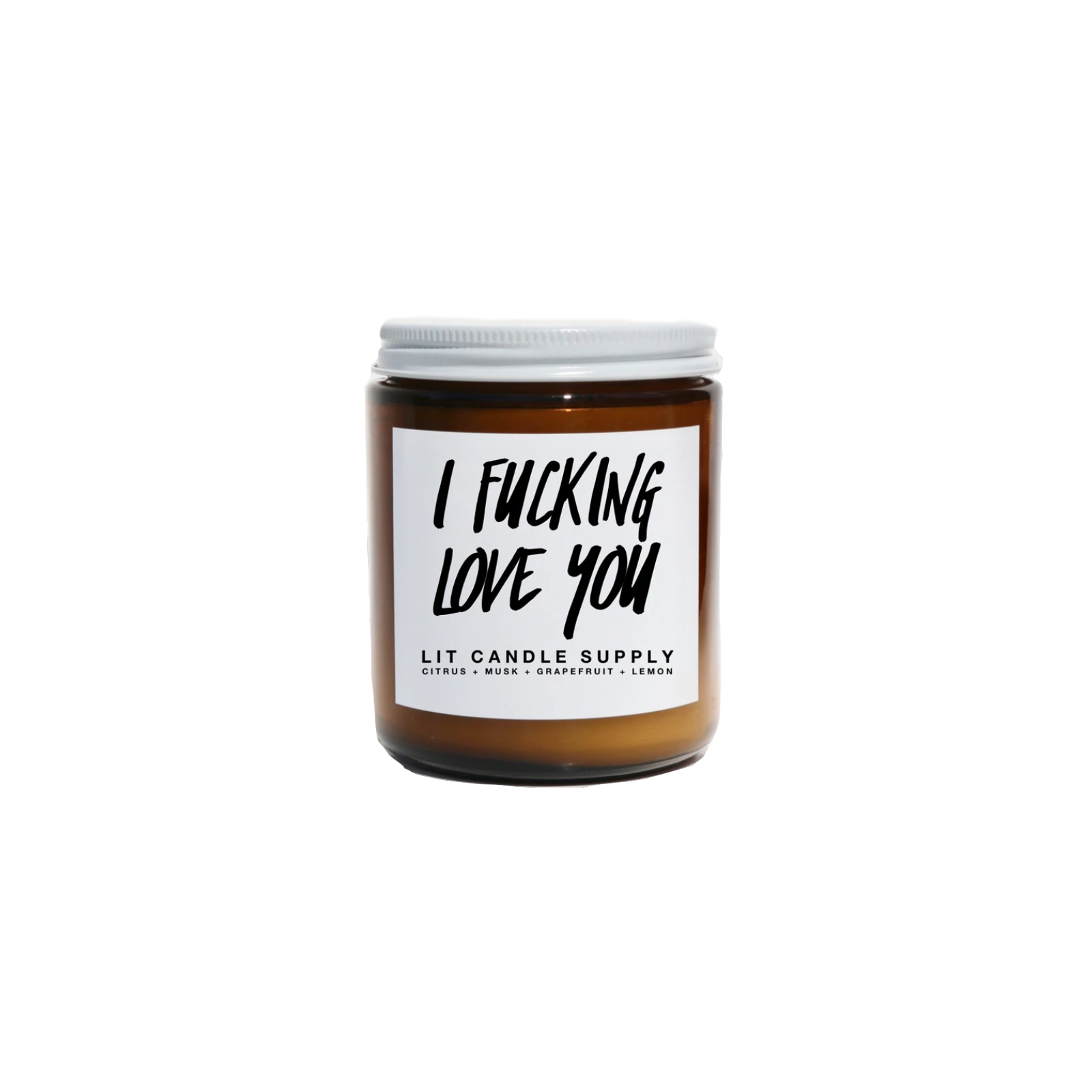 I F* Love You Candle - Amber Glass