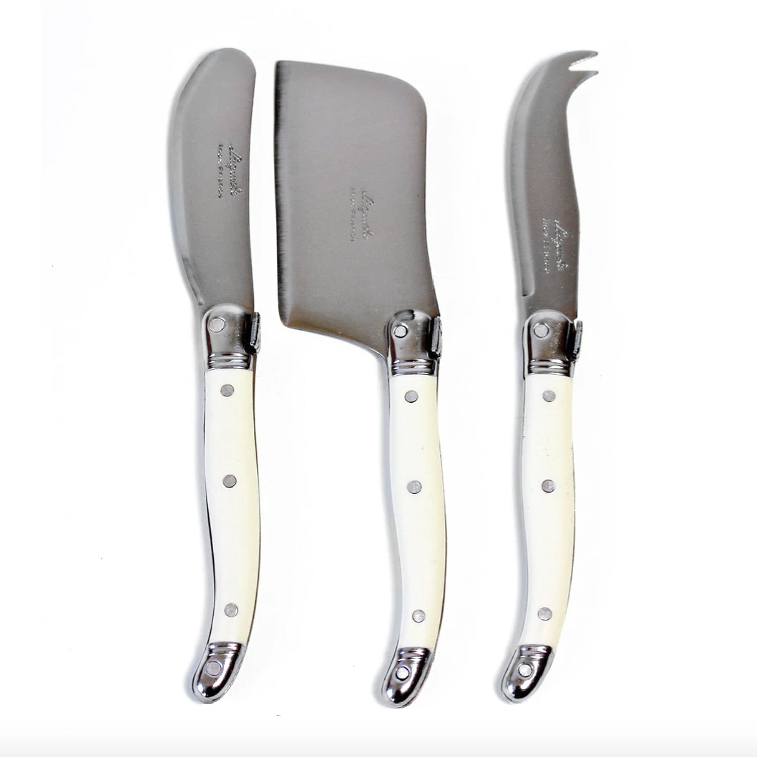 Laguiole Mini Cheese Set - Ivory / Brown Box (Set of 3 Utensils)