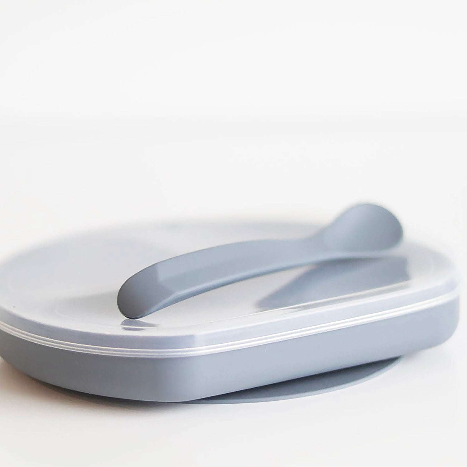Silicone Suction Plate With Lid & Spoon