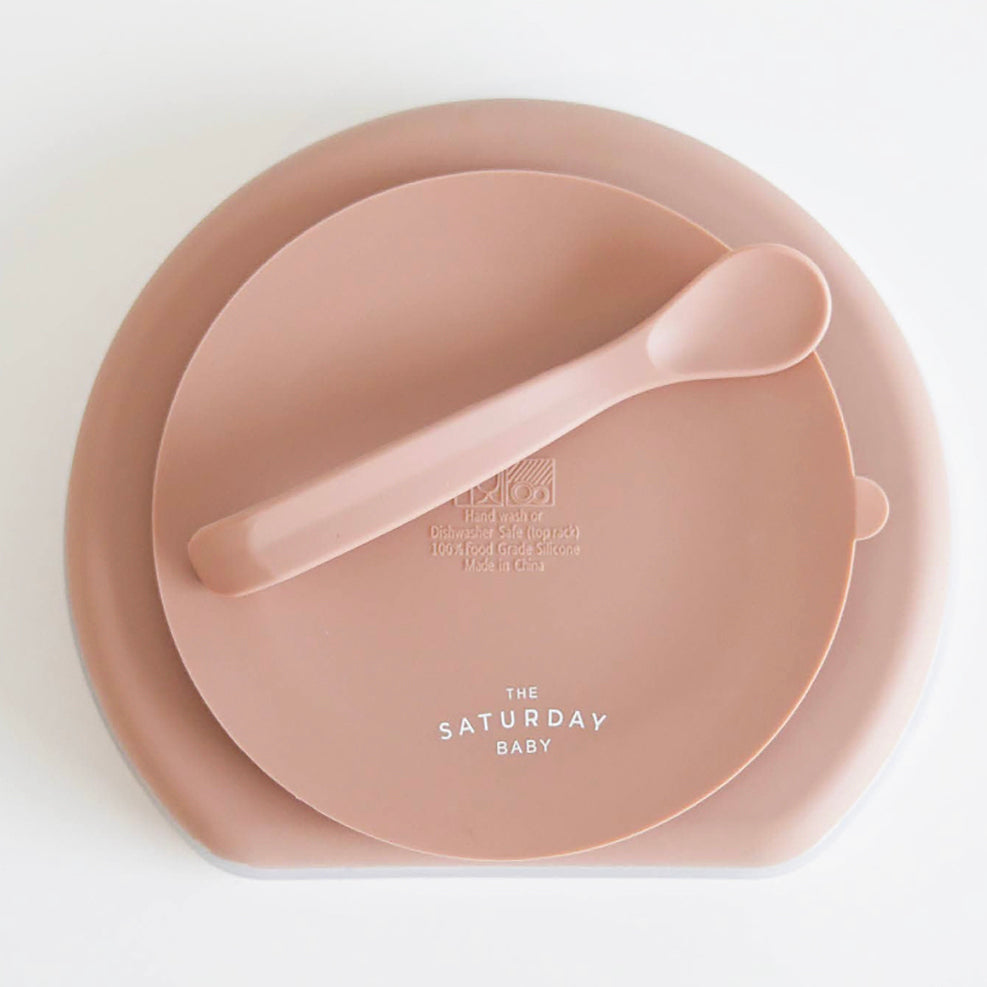Silicone Suction Plate With Lid & Spoon