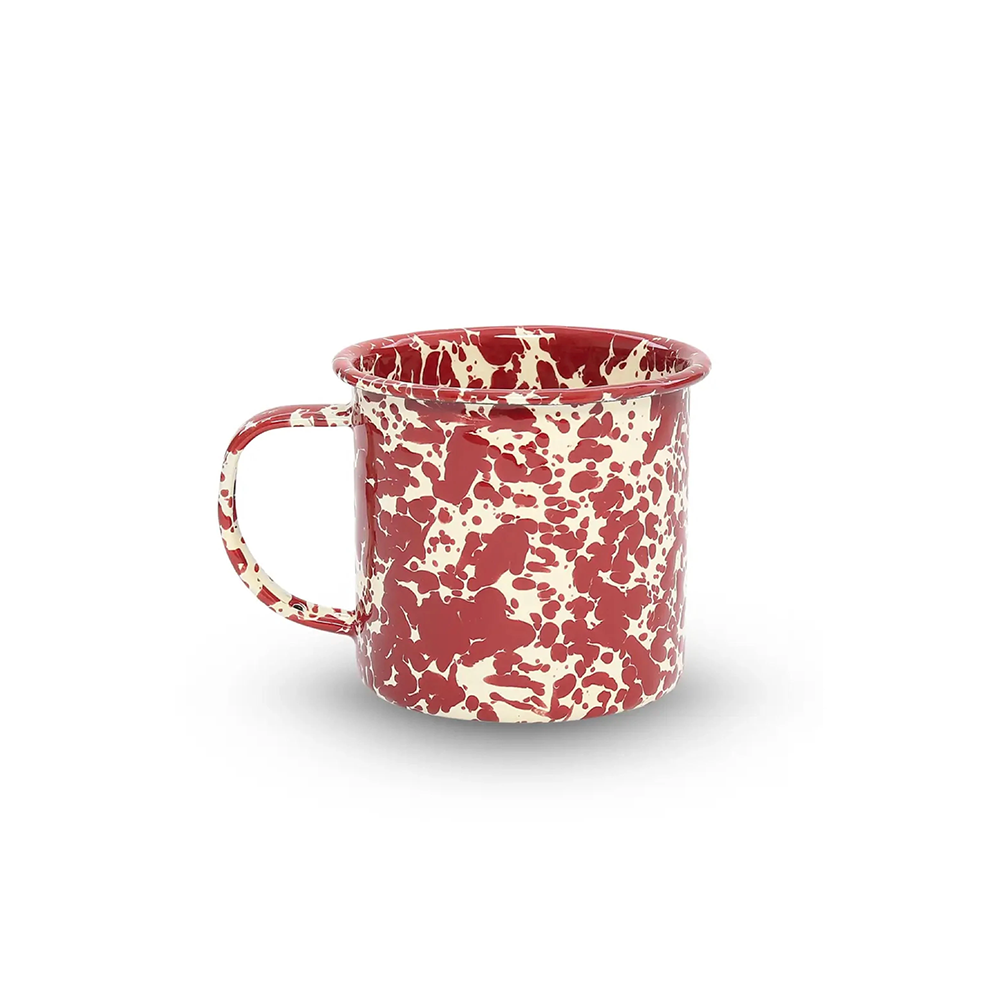 Splatter 12 oz Mug - Cream/Burgundy