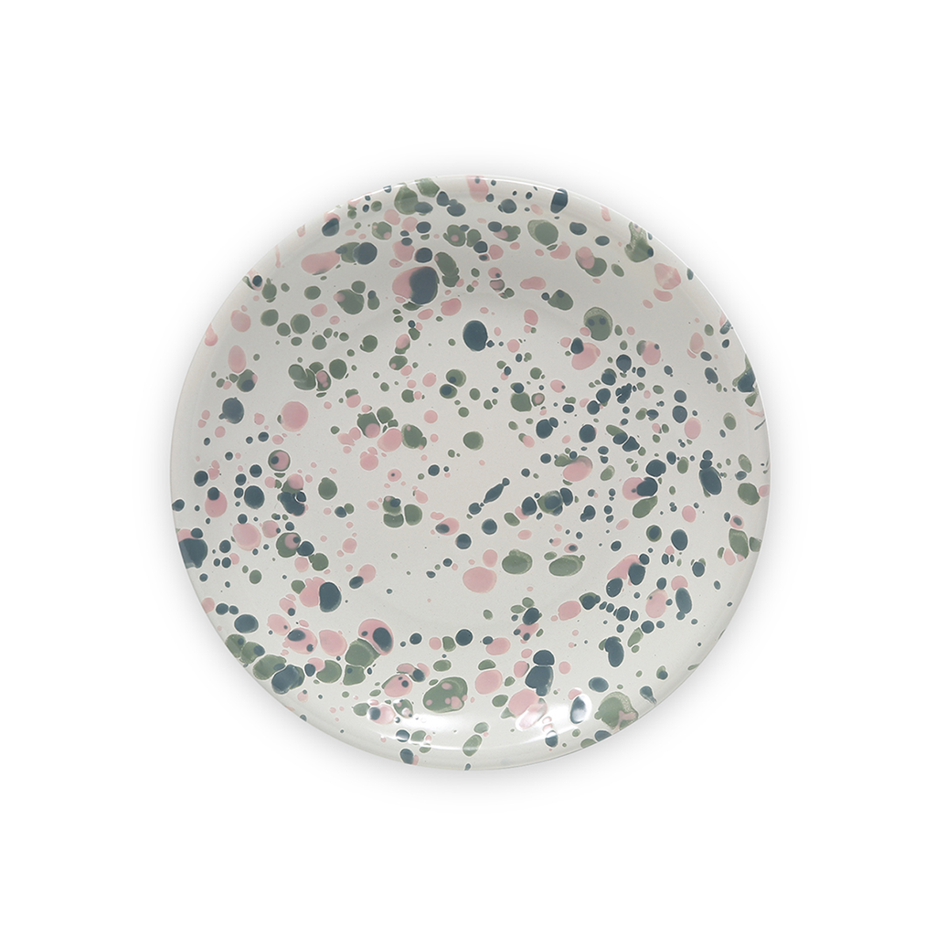 Crow Canyon Catalina Coupe Salad Plate - Mint Hibiscus