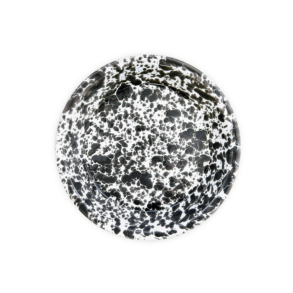 Splatter Pie Plate - Black Marble