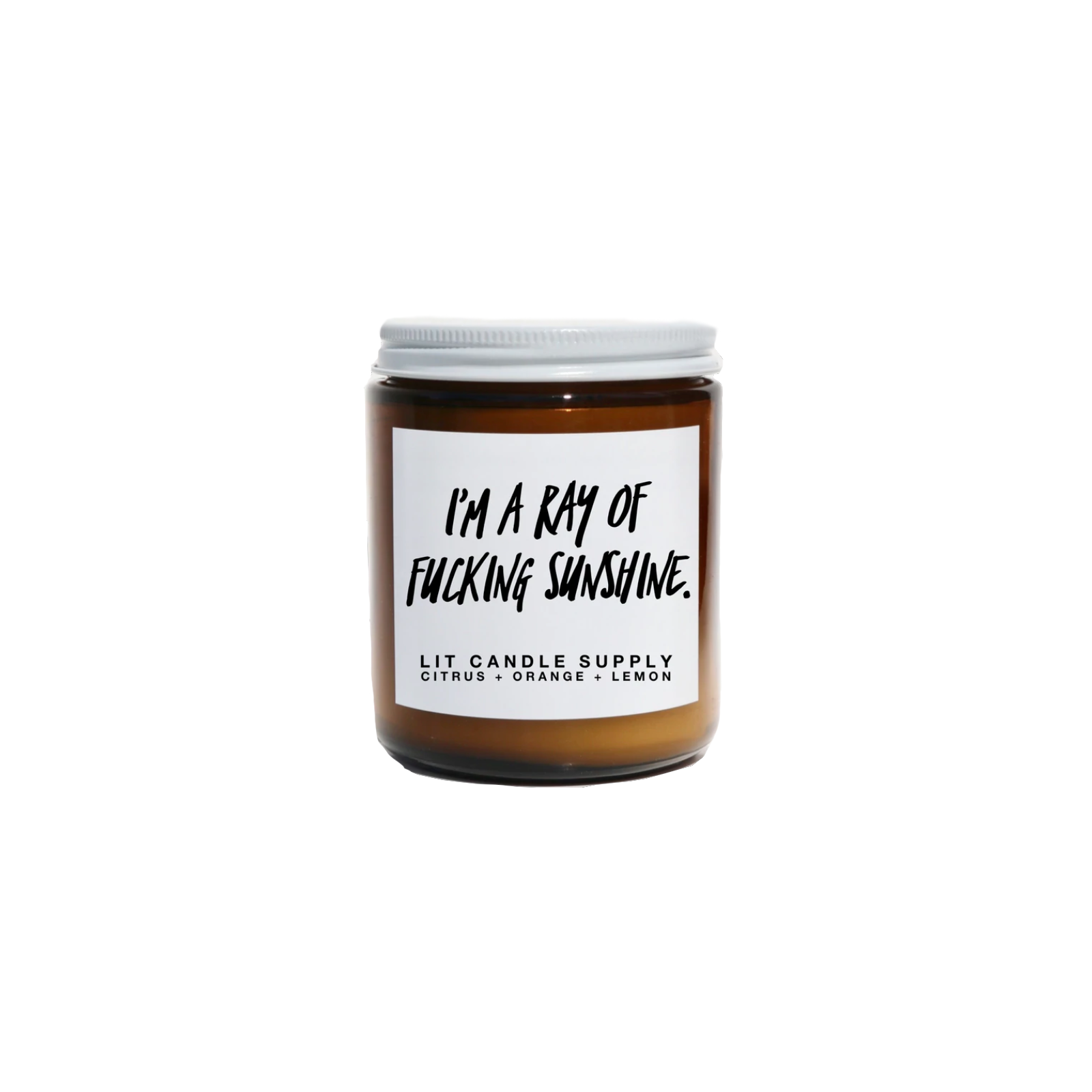 I'm A Ray Of F* Sunshine Candle - Amber Glass