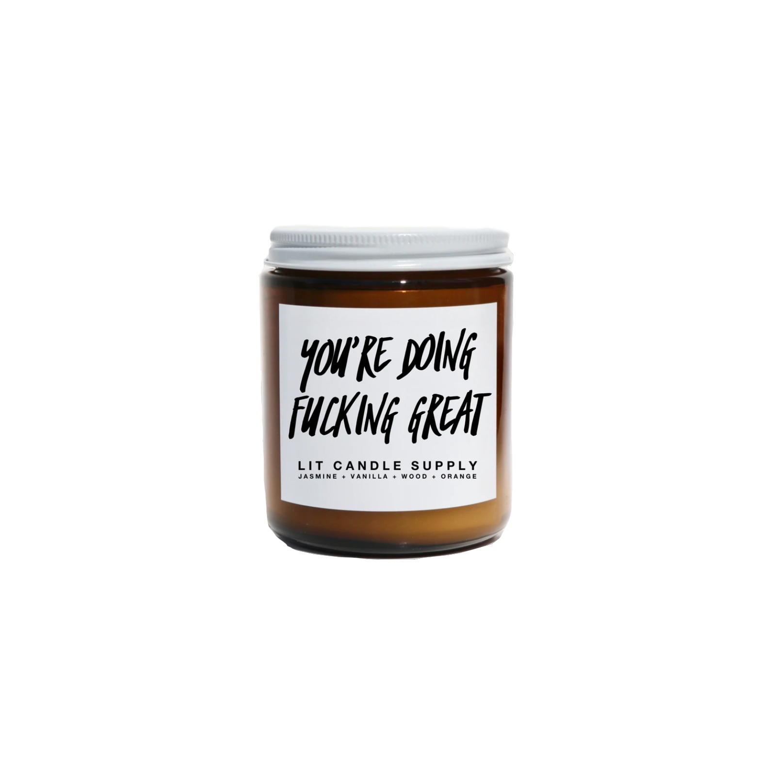 You're Doing F* Great Candle - Amber Glass